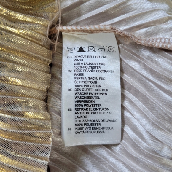 H&M High Low Metallic Gold Sleeveless Dress- Sz L - Picture 5 of 5
